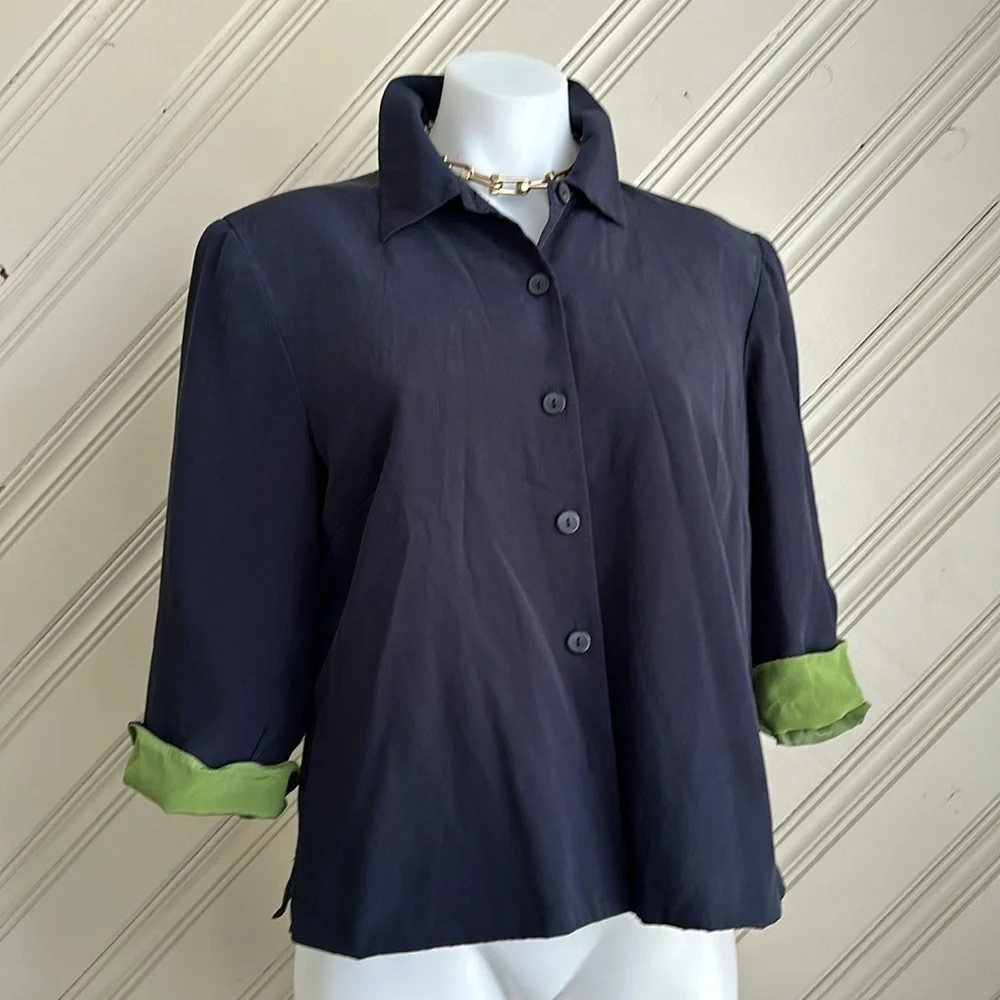 Vintage 100% Silk Blouse Size 10 - Picture 4 of 9